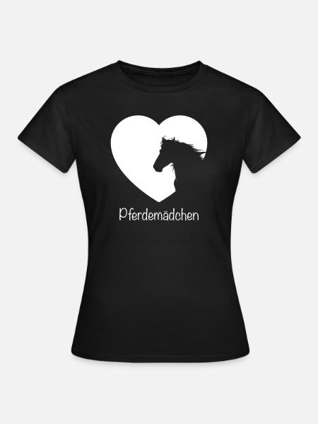Pferdemädchen Mädchen Pferde Reiten - Frauen T-Shirt - Schwarz