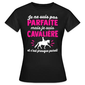 je suis une cavalière - T-shirt Femme - noir - Devant - AI Model Female 172 dark (172cm)