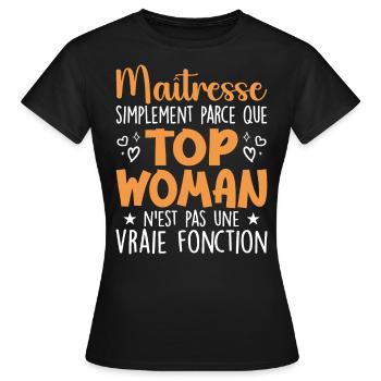 Herrin Top Frau - Herrin Geschenk - Frauen T-Shirt - Schwarz - Vorne - AI Model Female 172 dark (172cm)