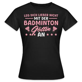 Badminton Göttin Federball Spielerin - Frauen T-Shirt - Schwarz - Vorne - AI Model Female 172 dark (172cm)