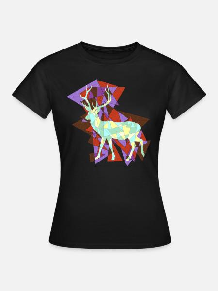Hirsch - Abstrakt - Frauen T-Shirt - Schwarz