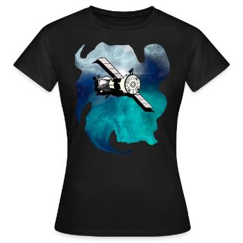 Weltraum Satellit - Frauen T-Shirt - Schwarz - Vorne - AI Model Female 172 dark (172cm)