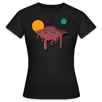 Raumschiff - Frauen T-Shirt - Schwarz - Vorne - AI Model Female 172 dark (172cm)