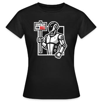 Robot Strike - Women's T-Shirt - black - Front - AI Model Female 172 dark (172cm)