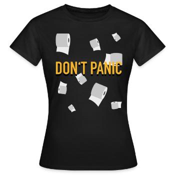 Papier toilette - Pas de panique - T-shirt Femme - noir - Devant - AI Model Female 172 dark (172cm)