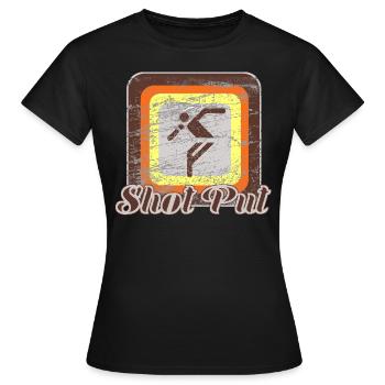 Kugelstoßen Retro - Frauen T-Shirt - Schwarz - Vorne - AI Model Female 172 dark (172cm)