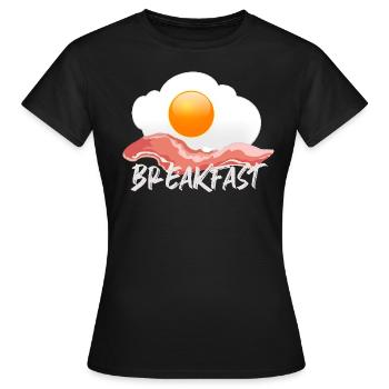 Oeuf au bacon - petit-déjeuner - T-shirt Femme - noir - Devant - AI Model Female 172 dark (172cm)
