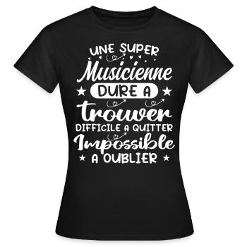 A Super Musician - Musician Gift - Women's T-Shirt - black - Front - AI Model Female 172 dark (172cm)