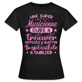 A Super Musician - Musician Gift - Women's T-Shirt - black - Front - AI Model Female 172 dark (172cm)