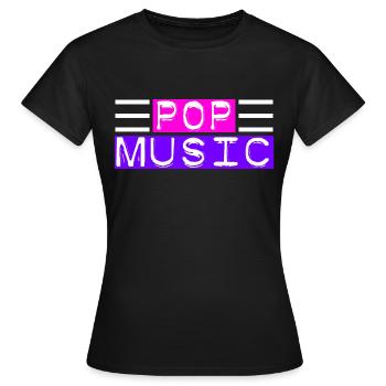 Pop Music 80s 90s hell - Frauen T-Shirt - Schwarz - Vorne - AI Model Female 172 dark (172cm)