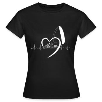 heart beat kitebuggy white with big heart - T-shirt Femme - noir - Devant - AI Model Female 172 dark (172cm)