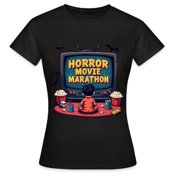 Horror Movie Marathon Retro Design - Women's T-Shirt - black - Front - AI Model Female 172 dark (172cm)