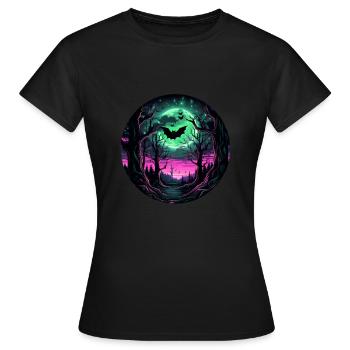 Fledermaus Fledermäuse Flughunde Halloween - Frauen T-Shirt - Schwarz - Vorne - AI Model Female 172 dark (172cm)