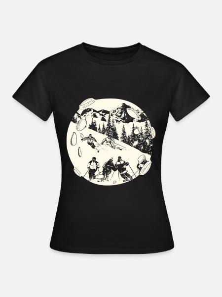 Ski Skifahren Skifahrer - Frauen T-Shirt - Schwarz
