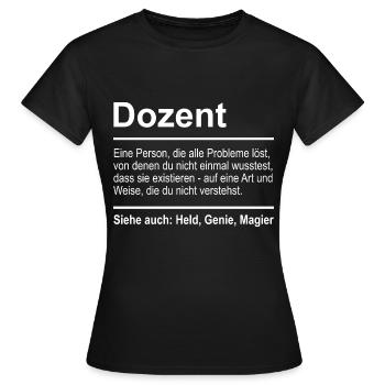 Lecturer - Women's T-Shirt - black - Front - AI Model Female 172 dark (172cm)