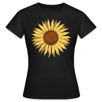 Sonnenblume - Frauen T-Shirt - Schwarz - Vorne - AI Model Female 172 dark (172cm)