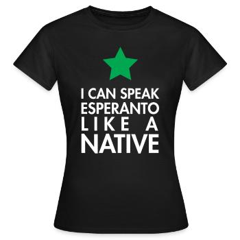 Esperanto language native speaking gift idea - Women's T-Shirt - black - Front - AI Model Female 172 dark (172cm)