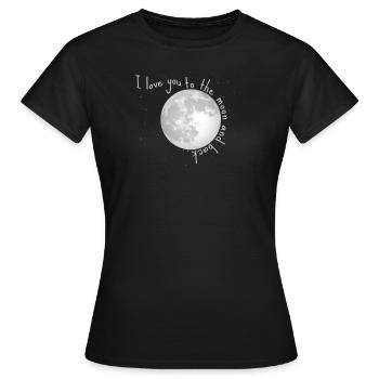 to the moon and back - Women's T-Shirt - black - Front - AI Model Female 172 dark (172cm)
