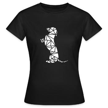 sitting dachshund - Women's T-Shirt - black - Front - AI Model Female 172 dark (172cm)