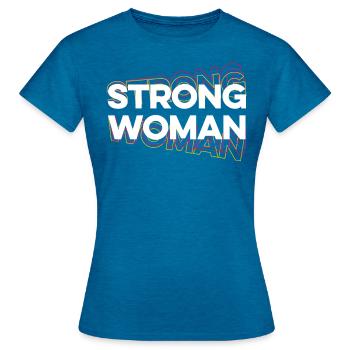 Strong woman - Women's T-Shirt - antique blue sapphire heather - Front - AI Model Female 172 dark (172cm)