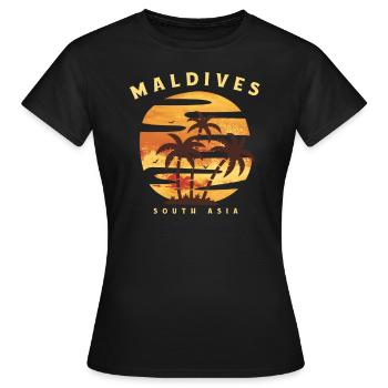 Maldives - T-shirt Femme - noir - Devant - AI Model Female 172 dark (172cm)
