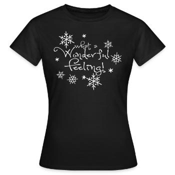 Schneeflocke - Frauen T-Shirt - Schwarz - Vorne - AI Model Female 172 dark (172cm)