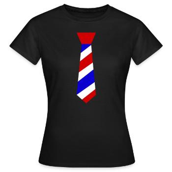 Barber pole tie - Women's T-Shirt - black - Front - AI Model Female 172 dark (172cm)