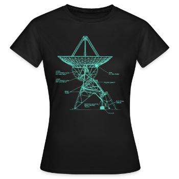 Rétro Old School Antenne l’illustration bol - T-shirt Femme - noir - Devant - AI Model Female 172 dark (172cm)