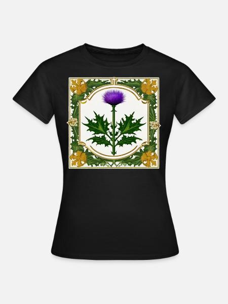 Distel als Wappen III - Dame-T-shirt - sort