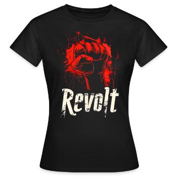 Revolt Red Hand - Frauen T-Shirt - Schwarz - Vorne - AI Model Female 172 dark (172cm)