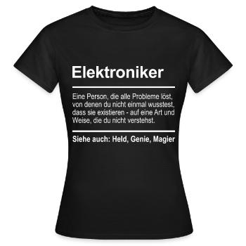 Électronique - T-shirt Femme - noir - Devant - AI Model Female 172 dark (172cm)