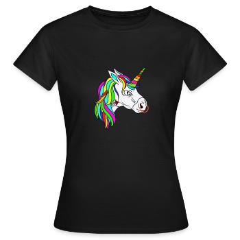 unicorn,a rebellious unicorn - Women's T-Shirt - black - Front - AI Model Female 172 dark (172cm)