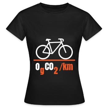 Protection de l'environnement du vélo - T-shirt Femme - noir - Devant - AI Model Female 172 dark (172cm)