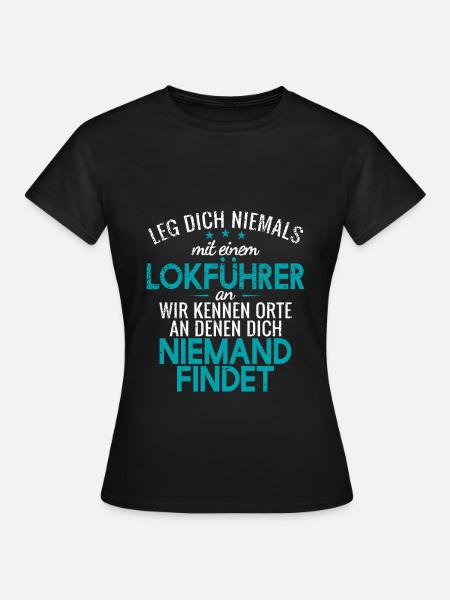 zug, lokomotive, zugführer, geschenk, eisenbahn - Frauen T-Shirt - Schwarz