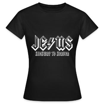 Jésus Highway To Heaven - T-shirt Femme - noir - Devant - AI Model Female 172 dark (172cm)