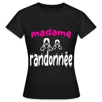 madame randonnée humour citation drôles blague - T-shirt Femme - noir - Devant - AI Model Female 172 dark (172cm)