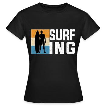 Surfing - Frauen T-Shirt - Schwarz - Vorne - AI Model Female 172 dark (172cm)