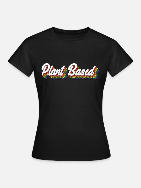 Plant Based Rainbow - Frauen T-Shirt - Schwarz