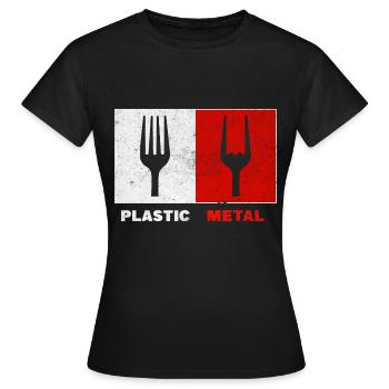 Fourchette Plastic Metal Musique - T-shirt Femme - noir - Devant - AI Model Female 172 dark (172cm)