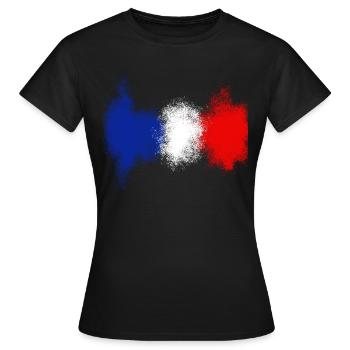 Frankreich blau weiß rot - Frauen T-Shirt - Schwarz - Vorne - AI Model Female 172 dark (172cm)