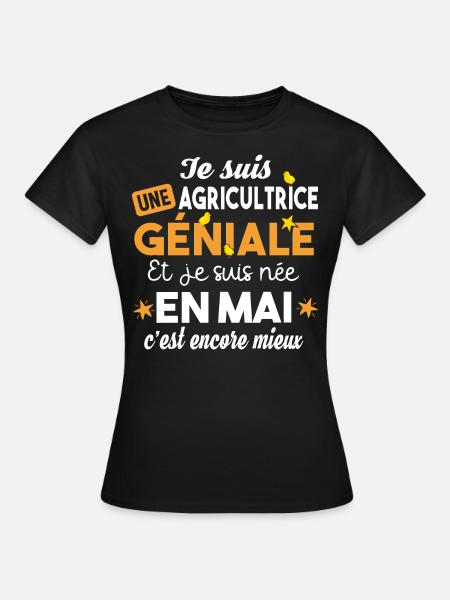 Agricultrice femme. Poussin poulailler ferme - T-shirt Femme - noir