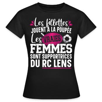 Lens Lensois Supportrice Football Cadeau Femme - T-shirt Femme - noir - Devant - AI Model Female 172 dark (172cm)