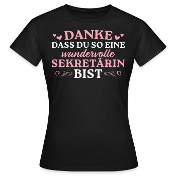 Assistentin Dankeschön Beste Sekretärin Geschenk - Frauen T-Shirt - Schwarz - Vorne - AI Model Female 172 dark (172cm)