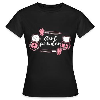 Fille maquillage - T-shirt Femme - noir - Devant - AI Model Female 172 dark (172cm)