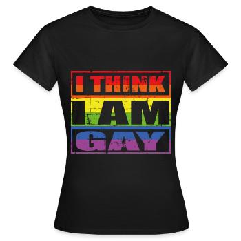 Je crois que je suis gay - T-shirt Femme - noir - Devant - AI Model Female 172 dark (172cm)