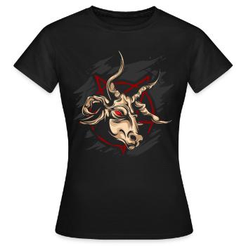 Satanic Halloween Satan - Women's T-Shirt - black - Front - AI Model Female 172 dark (172cm)