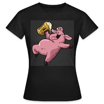 Cochon ivre - T-shirt Femme - noir - Devant - AI Model Female 172 dark (172cm)