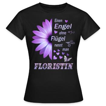Floristin Blumen Herzen Geschenk zum danke sagen - Frauen T-Shirt - Schwarz - Vorne - AI Model Female 172 dark (172cm)