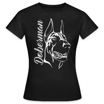 Doberman Doberman - T-shirt Femme - noir - Devant - AI Model Female 172 dark (172cm)