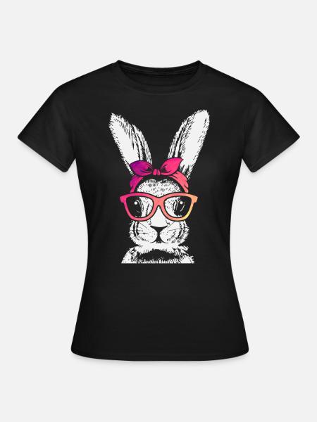 Hase Sonnenbrille Ostern Ohren cool - Frauen T-Shirt - Schwarz